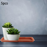 Maxbell 2x5 Pieces Plant Saucers Rectangular Plant Trays for Windowsill Yard Courtyard Red