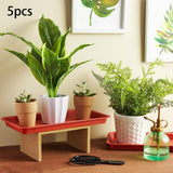 Maxbell 2x5 Pieces Plant Saucers Rectangular Plant Trays for Windowsill Yard Courtyard Red