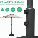 Maxbell Umbrella Base Stand Hole Rings Plug Cover Detachable Fixing for Outdoor Patio 8Pcs