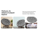 Maxbell 2xPapasan Chair Cushion Egg Chair Cushion Round 15.7inch for Family Rooms