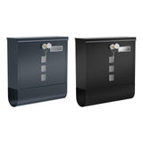 Maxbell Wall Mounted Mailbox Front Door Gate Sturdy Coffee Shop Decoration Letterbox Gray