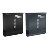 Maxbell Wall Mounted Mailbox Front Door Gate Sturdy Coffee Shop Decoration Letterbox Gray