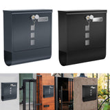 Maxbell Wall Mounted Mailbox Front Door Gate Sturdy Coffee Shop Decoration Letterbox Gray