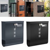 Maxbell Wall Mounted Mailbox Front Door Gate Sturdy Coffee Shop Decoration Letterbox Gray