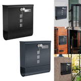 Maxbell Wall Mounted Mailbox Front Door Gate Sturdy Coffee Shop Decoration Letterbox Gray