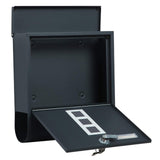 Maxbell Wall Mounted Mailbox Front Door Gate Sturdy Coffee Shop Decoration Letterbox Gray