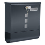 Maxbell Wall Mounted Mailbox Front Door Gate Sturdy Coffee Shop Decoration Letterbox Gray