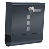 Maxbell Wall Mounted Mailbox Front Door Gate Sturdy Coffee Shop Decoration Letterbox Gray