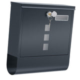 Maxbell Wall Mounted Mailbox Front Door Gate Sturdy Coffee Shop Decoration Letterbox Gray
