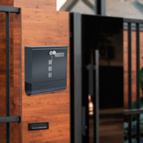 Maxbell Wall Mounted Mailbox Front Door Gate Sturdy Coffee Shop Decoration Letterbox Gray
