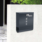 Maxbell Wall Mounted Mailbox Front Door Gate Sturdy Coffee Shop Decoration Letterbox Gray