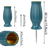 Maxbell Cemetery Vase Detachable Spike Stake Grave Decorations for Lawn Grave Garden Blue