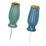 Maxbell Cemetery Vase Detachable Spike Stake Grave Decorations for Lawn Grave Garden Blue