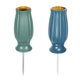 Maxbell Cemetery Vase Detachable Spike Stake Grave Decorations for Lawn Grave Garden Blue