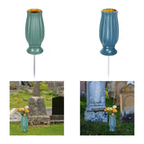 Maxbell Cemetery Vase Detachable Spike Stake Grave Decorations for Lawn Grave Garden Blue