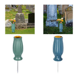 Maxbell Cemetery Vase Detachable Spike Stake Grave Decorations for Lawn Grave Garden Blue