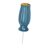 Maxbell Cemetery Vase Detachable Spike Stake Grave Decorations for Lawn Grave Garden Blue