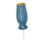 Maxbell Cemetery Vase Detachable Spike Stake Grave Decorations for Lawn Grave Garden Blue