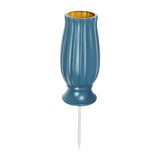 Maxbell Cemetery Vase Detachable Spike Stake Grave Decorations for Lawn Grave Garden Blue
