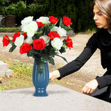 Maxbell Cemetery Vase Detachable Spike Stake Grave Decorations for Lawn Grave Garden Blue