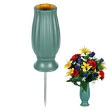 Maxbell Cemetery Vase Detachable Spike Stake Grave Decorations for Lawn Grave Garden Green