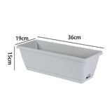 Maxbell Maxbell 2 Pieces Window Box Planter Rectangular Decors for Garden Indoor Plants Home Light Grey