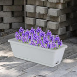 Maxbell Maxbell 2 Pieces Window Box Planter Rectangular Decors for Garden Indoor Plants Home Light Grey