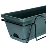 Maxbell 2xBalcony Railing Planter Ornament Window Box Planter for Farmhouse Deck Porch dark green