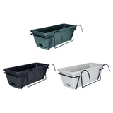 Maxbell 2xBalcony Railing Planter Ornament Window Box Planter for Farmhouse Deck Porch dark green