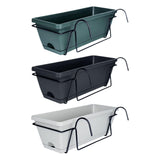 Maxbell 2xBalcony Railing Planter Ornament Window Box Planter for Farmhouse Deck Porch dark green
