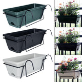 Maxbell 2xBalcony Railing Planter Ornament Window Box Planter for Farmhouse Deck Porch dark green