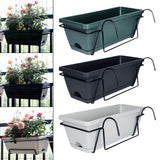 Maxbell 2xBalcony Railing Planter Ornament Window Box Planter for Farmhouse Deck Porch dark green