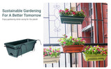 Maxbell 2xBalcony Railing Planter Ornament Window Box Planter for Farmhouse Deck Porch dark green