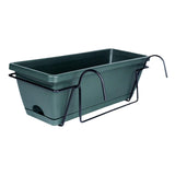 Maxbell 2xBalcony Railing Planter Ornament Window Box Planter for Farmhouse Deck Porch dark green