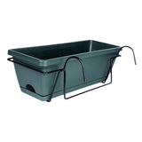 Maxbell 2xBalcony Railing Planter Ornament Window Box Planter for Farmhouse Deck Porch dark green