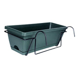 Maxbell 2xBalcony Railing Planter Ornament Window Box Planter for Farmhouse Deck Porch dark green