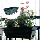 Maxbell 2xBalcony Railing Planter Ornament Window Box Planter for Farmhouse Deck Porch dark green