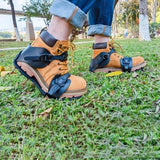 Maxbell Maxbell 2 Pieces Lawn Aerator Shoes Lawn Tool with Straps Heavy Duty for Garden Yard