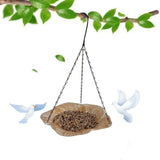 Maxbell Outdoor Hanging Bird Feeder Bird Bath Bird Food Holder for Yard Lawn Outside Golden