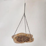 Maxbell Outdoor Hanging Bird Feeder Bird Bath Bird Food Holder for Yard Lawn Outside Golden