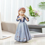 Maxbell Maxbell Violin Girl Statue Rustic Tabletop Ornament for Fireplace Living Room Office Purple