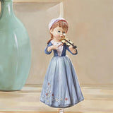 Maxbell Maxbell Violin Girl Statue Rustic Tabletop Ornament for Fireplace Living Room Office Purple
