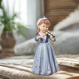 Maxbell Maxbell Violin Girl Statue Rustic Tabletop Ornament for Fireplace Living Room Office Purple