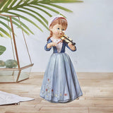 Maxbell Maxbell Violin Girl Statue Rustic Tabletop Ornament for Fireplace Living Room Office Purple