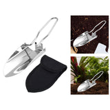 Maxbell Maxbell Folding Garden Trowel Cultivator Farm Handy Camping Shovel Small Hand Shovel Argent with Bag