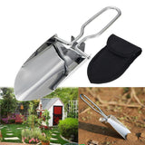 Maxbell Maxbell Folding Garden Trowel Cultivator Farm Handy Camping Shovel Small Hand Shovel Argent with Bag