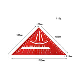 Maxbell Maxbell Aluminum Alloy Carpenter Square Triangle Ruler for Roofing Machinist Framing Metric red