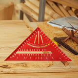 Maxbell Maxbell Aluminum Alloy Carpenter Square Triangle Ruler for Roofing Machinist Framing Metric red