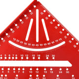 Maxbell Maxbell Aluminum Alloy Carpenter Square Triangle Ruler for Roofing Machinist Framing Metric red