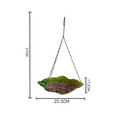 Maxbell Outdoor Hanging Bird Feeder Leaf Decor Bird Food Tray for Yard Lawn Backyard 25.5x17.5x37cm green
